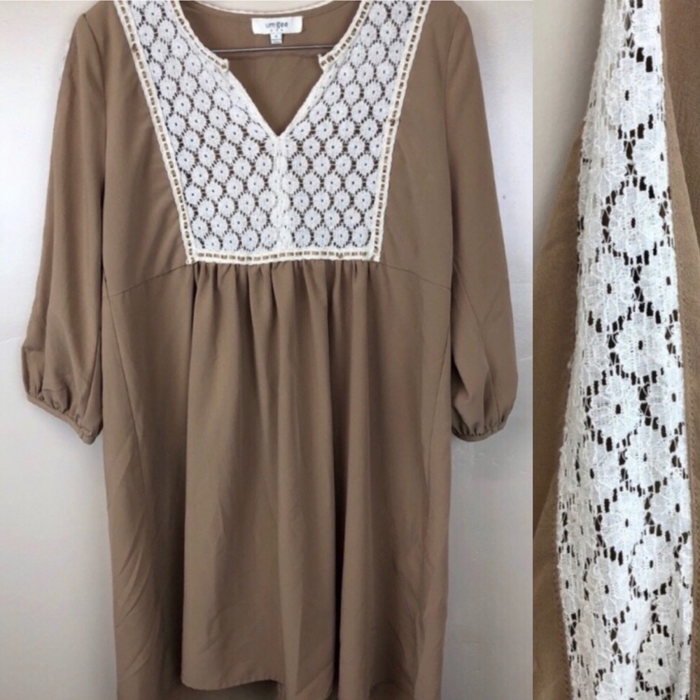 Umgee Fall Crochet Boho Dress Size Small